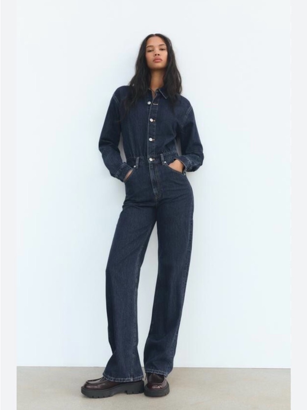 Zara Dark Blue Denim Jumpsuit